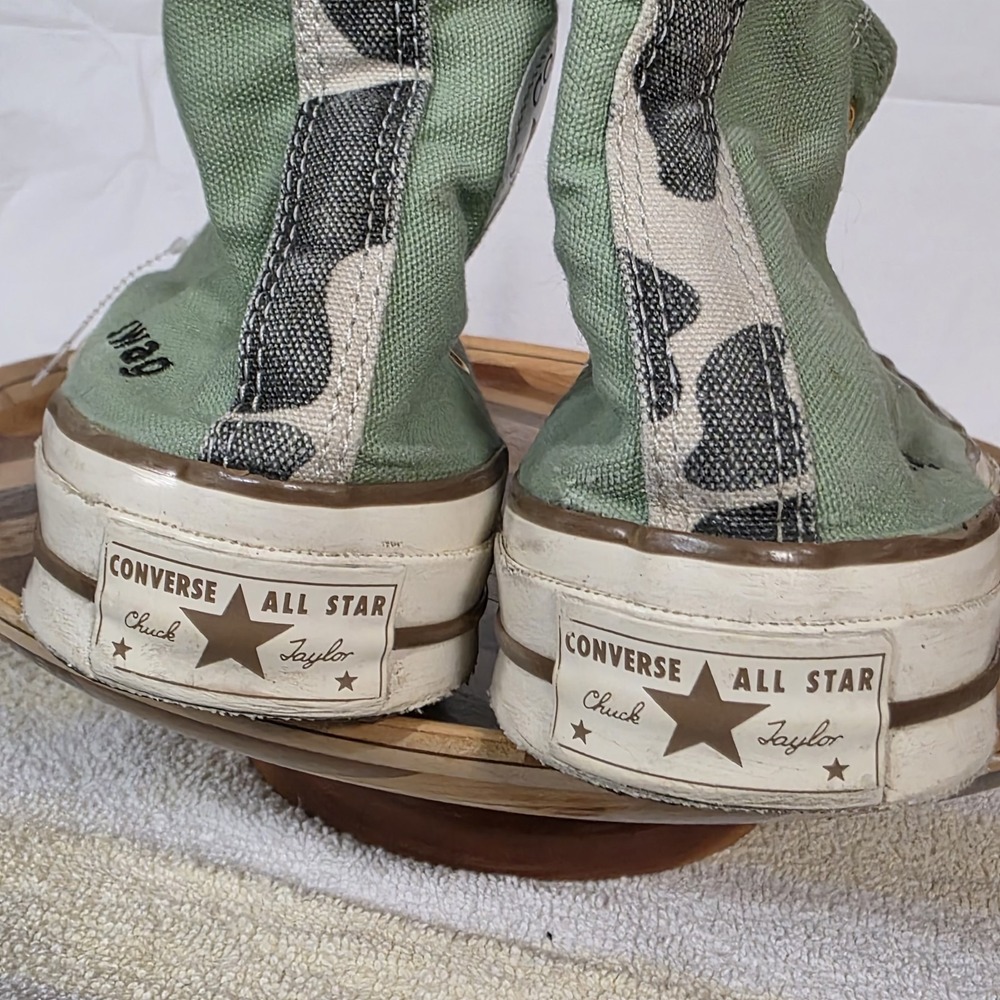 Converse Chuck Taylor All Star High Custom Green Cow 6 Mens Women's 8 No Laces - Picture 12 of 16